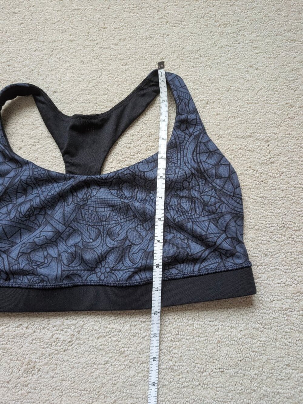 Lululemon 50 Rep Bra Women's 12 Prisma Inkwell Black Sports Run Yoga print blue - Picture 9 of 9